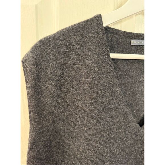 Belinda Robertson Dark Gray 100% Cashmere V-Neck Sweater Vest sz XL EUC - Picture 2 of 6